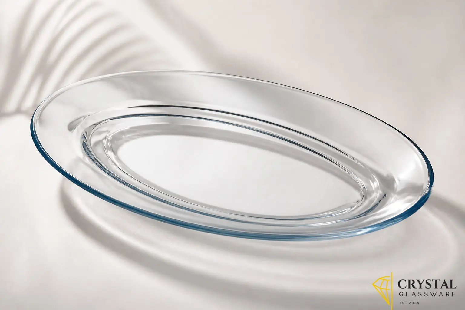 Delisoga clear glass oval serving dish